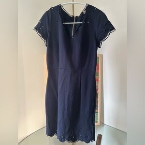 Tahari Midnight Blue Dress with Cutout Accents